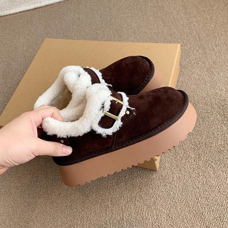 

Женские зимние теплые ботинки на мягкой подошве большого размера, с мехом, ботильоны до щиколотки, нескользящие, для пеших прогулок, повседневные спортивные хлопковые ботинки, обувь-хлебцы 40 темно-коричневого