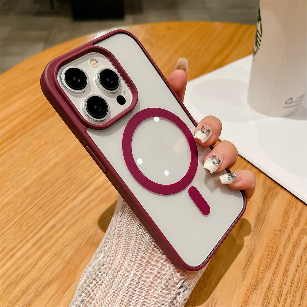 Luxury Transparent Magnetic Phone Case for iPhone 15 14 12 11 13 Pro Max Mini X XS XR 7 8 Plus for Magsafe Charge Acrylic Cover