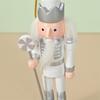 Pack of 5 Miniature Silver Nutcrackers Figurine Charm Accessories Wood Hanging Pendant Holiday Decoration Supplies