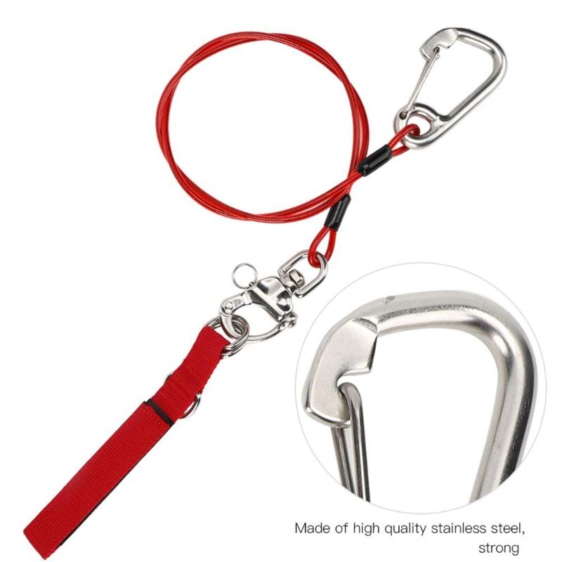 Underwater Diving Freediving Lanyard Diving Safety Lanyard Rope with Wristband & Carabiner Dive Accessories Enduring