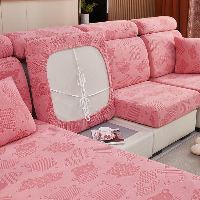 Plush Sofa Cover Sofa Cushion Pad Slipcover Seat Cover Elasticized Used For L Shape Chaselong Sofa Keep Warm Washable