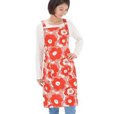 Fabrizm Schürze Hergestellt in Japan Küchenschürze Rückenkreuz Papola Rot 1526zrd Knielang Breite/68cm, Länge/82cm