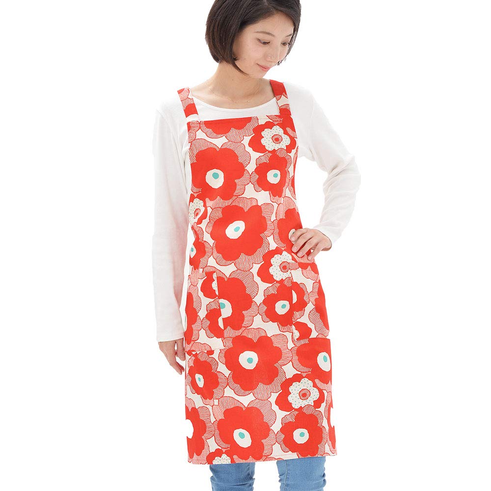 

Фартук Fabrizm Сделано в Японии Кухонный фартук Накрест на спине Папола Красный 1526zrd Длина до колен Ширина/68см, Длина/82см