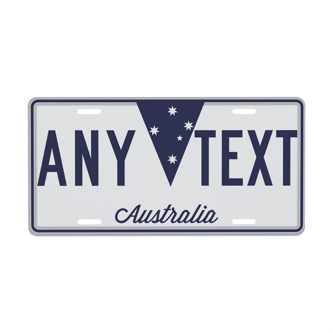 

1pc Custom Metal Tin Sign Personalized Text Australian License Plate Wall Decor світло-сірого кольору