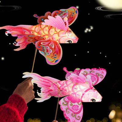 Waterproof Handheld Fish Lantern DIY Handmade Handheld Mid-Autumn Festival Lantern Luminous Blessings DIY Lantern Materials