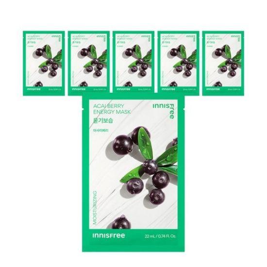 

Innisfree Acai Berry Energy Revitalizing Sheet Mask Antioxidant Glow Care 22ml x 6pcs