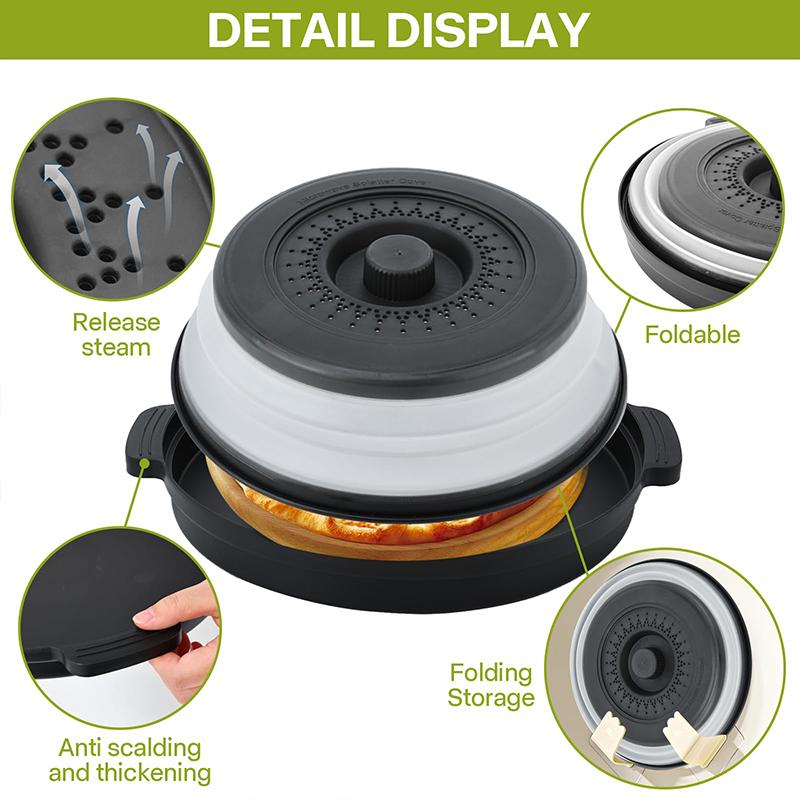 Folding Microwave Cover with Food Splash Proof Design Multi Function Heating Lid for Busy Kitchen Cooking