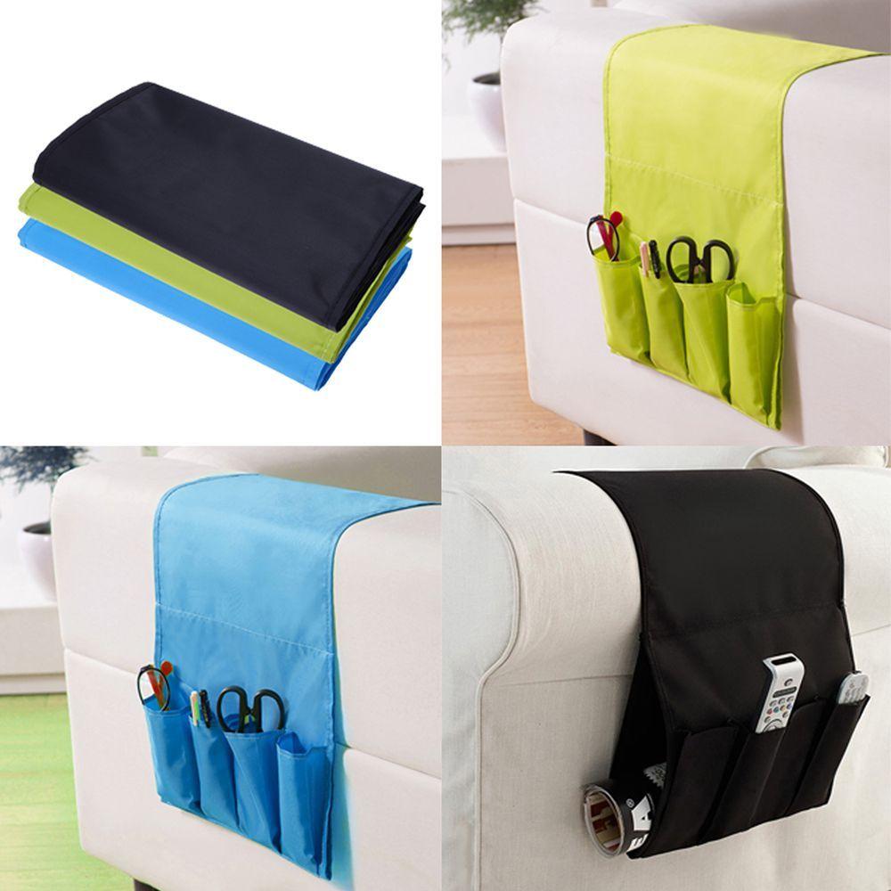 Over Armchair Hanging 4 Pockets Remote Control Holder Organizer Pouch Storage Bag Holder