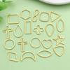 20 Mixed Gold Vacuum-Plated Stainless Steel Geometric Frame Pendant Charms for DIY Jewelry