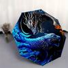 Yin Yang Dragons: Water & Fire Fantasy ArtworkUmbrella, Portable 3-Fold Compact Umbrella for Men & Women Gift