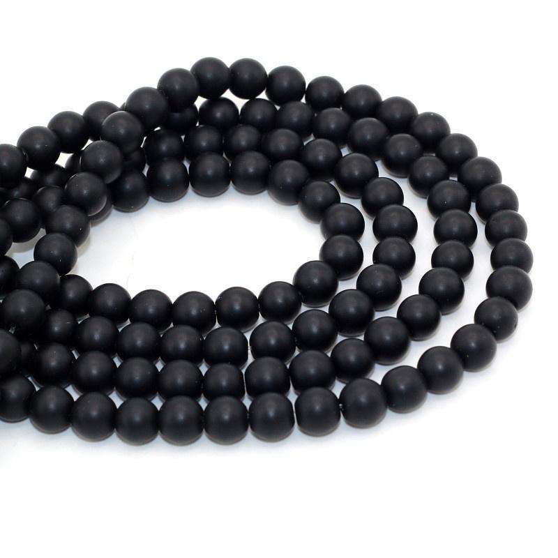 Natural Stone Gemstone Black Frosted Opal Stone Beads Natural Bead for Making Jewelry