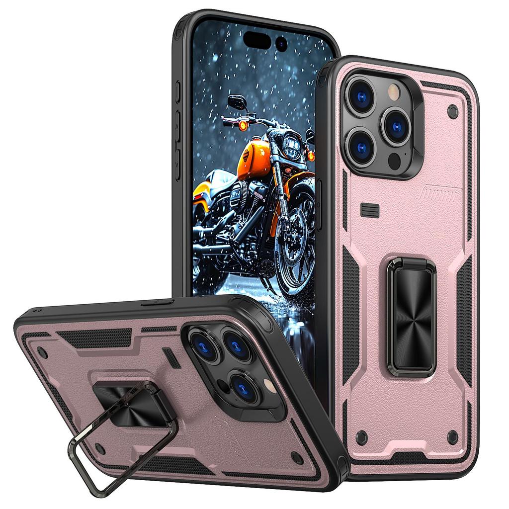 For iPhone 15 16 Pro Max/16 Plus/15 Plus/15 Pro/iPhone 16E Shockproof phone case car magnetic bracket protective cover TPU+PC