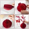 3D Paper Honeycomb Vase 2026 New Year Decoration Reusable Table Centerpieces Red Decorative Vase Wedding Christmas Party Decor