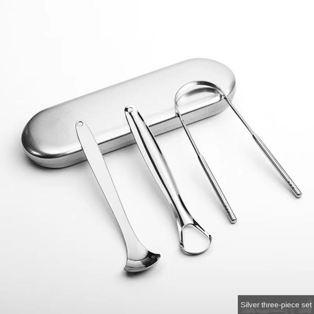 

Нержавеющая сталь Многоразовый . Очиститель языка Щетка для языка Набор скребков для языка Металлический скребок для языка