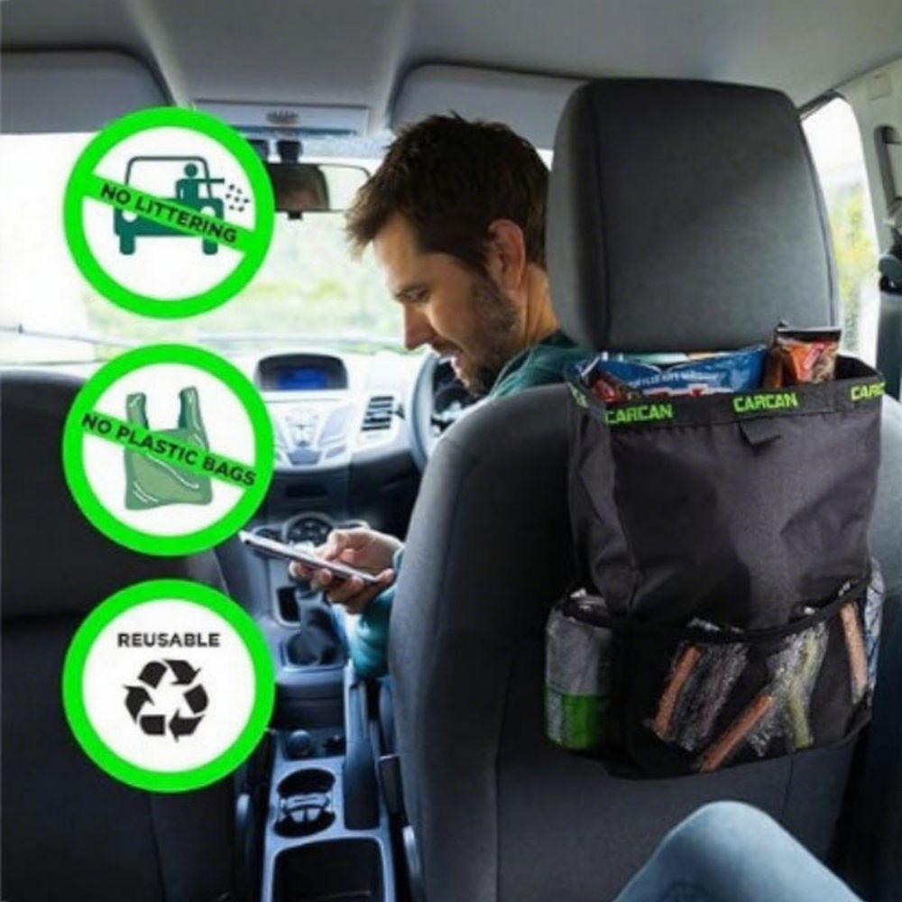 

Oxford Cloth Car Seat Back Trash Holder Waterproof Rubbish Container Car Waste Bins Seat Back Black