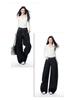 Women's Non-Sticky Wide-Leg Jeans: Spring Loose, Curved Style, Slim-Fit Pants
