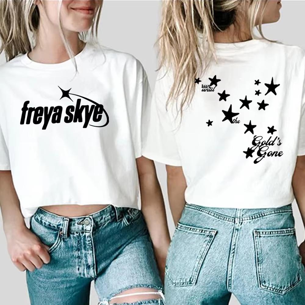 Hot Sale Freya Skye Golds Gone Tour Graphic Print Tshirt Men Women Crewneck Cotton Loose Casual Oversized Top Summer New Tee