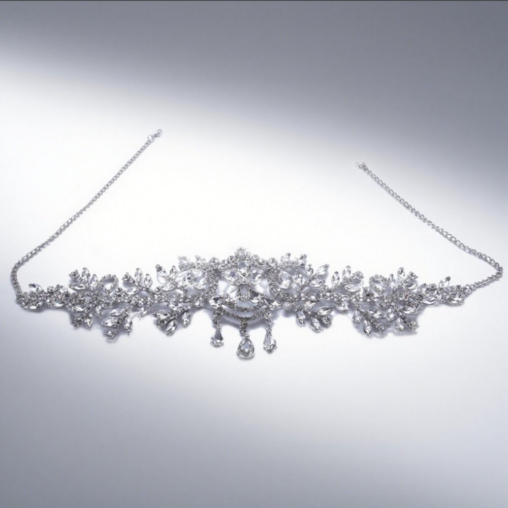 Luxury Crystal Tassel Headband Sparkling Women Hair Jewelry Rhinestone Headdress  Wedding Ceremony