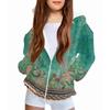 Kinder Mode Bedrucktes Langarm Kapuzensweatshirt Mädchen Hoodie Jacke