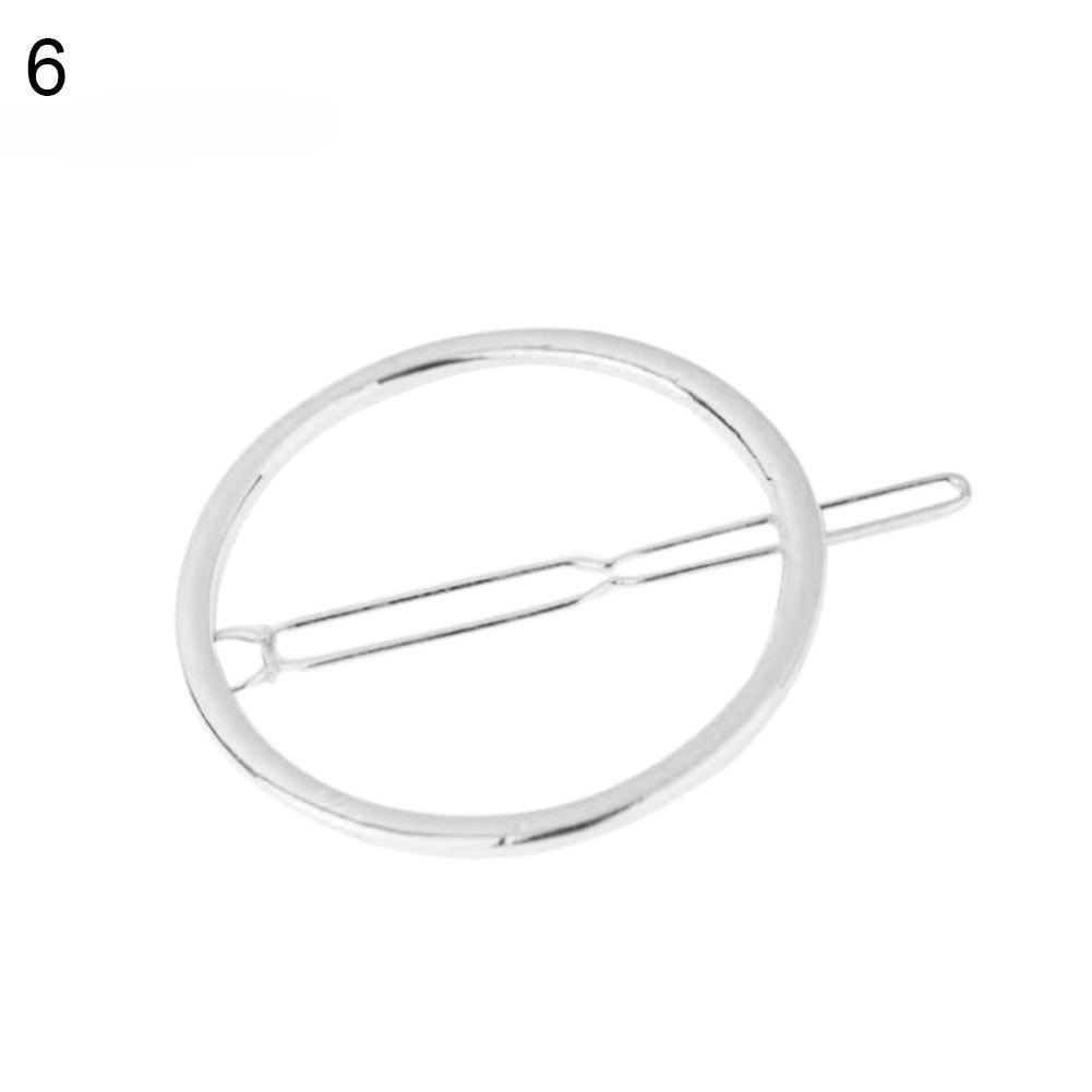 FLH Metal Hollow Moon Circle Triangle Bangs Spinka do włosów Kobiety Spinka Barrette Odzież Akcesoria