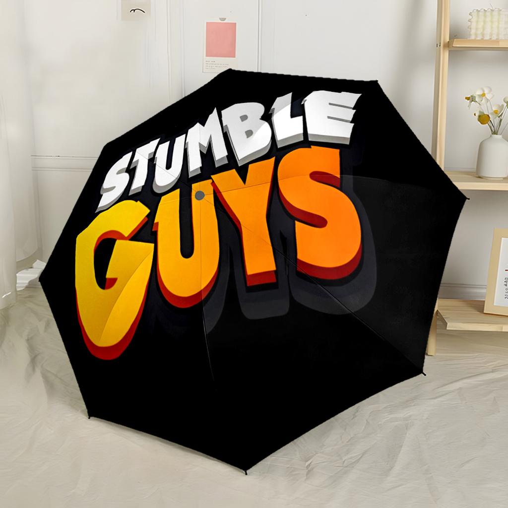Stumble Guys Adventure Outdoor Automatic Umbrella Retractable Design with 8-Rib Durability Lightweight for Outdoor Daily Use Vibrant Pattern Umbrella