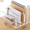Acrylic Trapezoidal Document Storage Rack - 3 Compartment Transparent Desktop Organizer