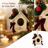 Wooden Christmas Pinecone Birdhouse Hanging Ornament Bird for Holiday Tree Decoration