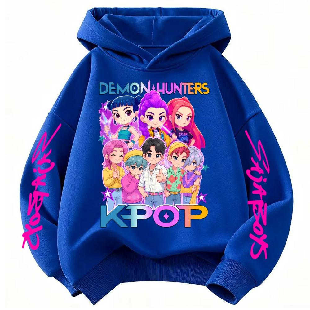 Mädchen Mode Lässiges Sweatshirt Film Neu Kinder K-Pop Dämonenjäger Kapuzenoberteile Kleinkind Mädchen Kleidung KPop DeCasual Mädchenkleidung