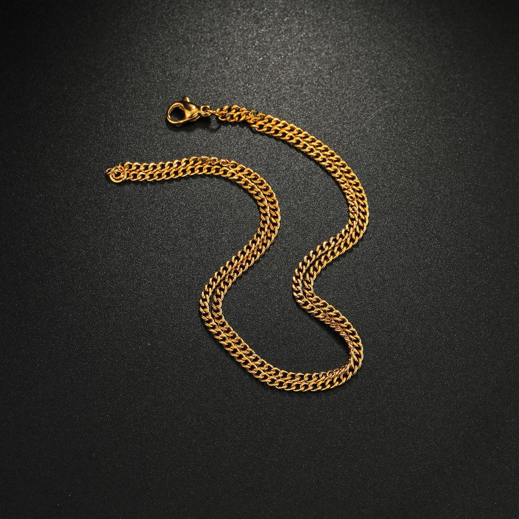 Gold Color Stainless Steel 316 Cuban Chain Bracelet Street Style  for Men And Women