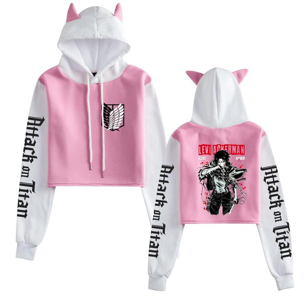 New Attack on Titan Women's Cat Ear Hoodie - Autumn/Winter Anime Merchandise