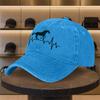 ECG Heartbeat  Galloping Horse Print Unisex Baseball Cap  BlackWhite Horse Racing Design Lightweight Breathable Outdoor Hat