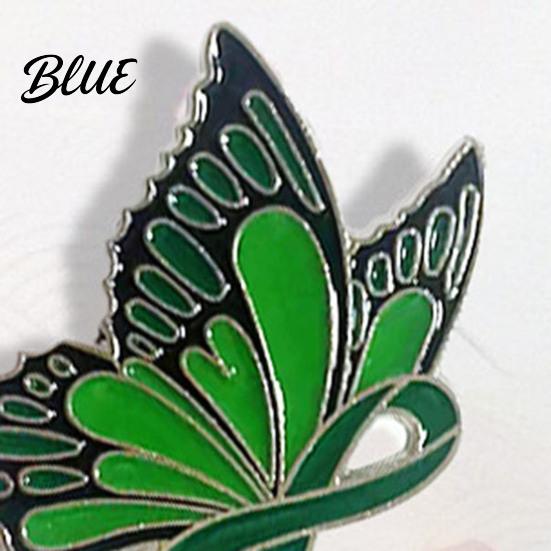 Cardigan Brooch Women Enamel Butterfly Design Healing Ribbon Pin Dripping