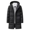 Men'S Heavyweight Winter Coat Windproof Cold Weather Jacket with Full-Length Zipper, Hooded Long Formality, Large Front Pockets