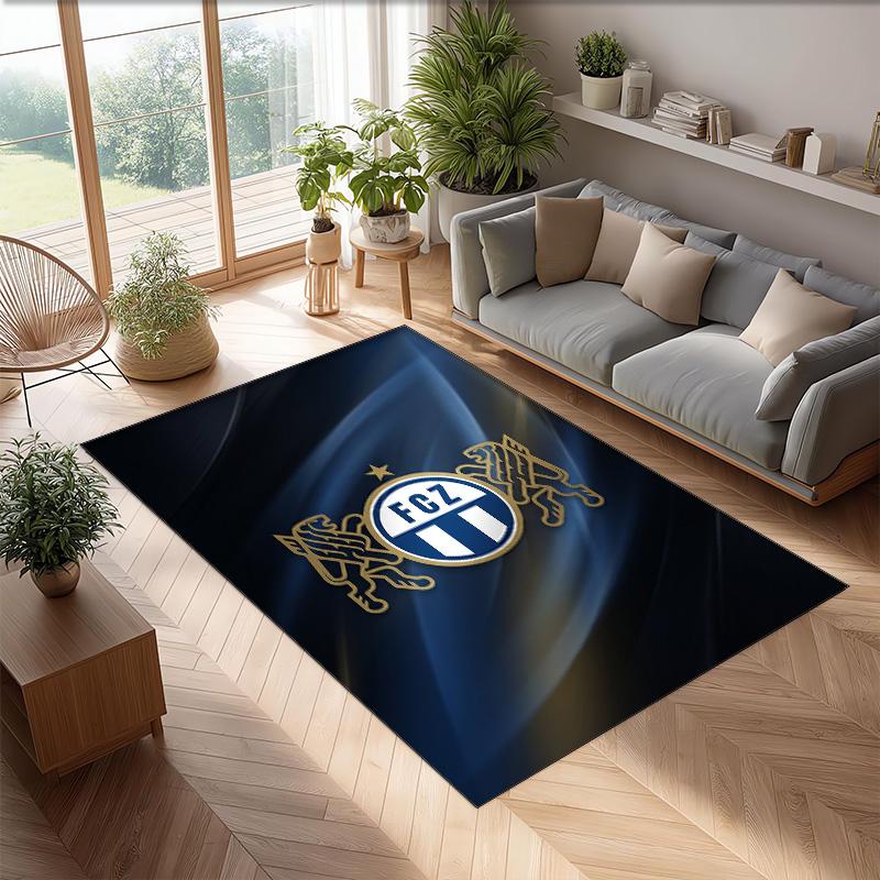 Tappeto Morbido Area Rug con Motivo Calcio FC Zürich Antiscivolo Tappeto per Pavimento Interno Tappetino Decorazione Sportiva per Camera da Letto