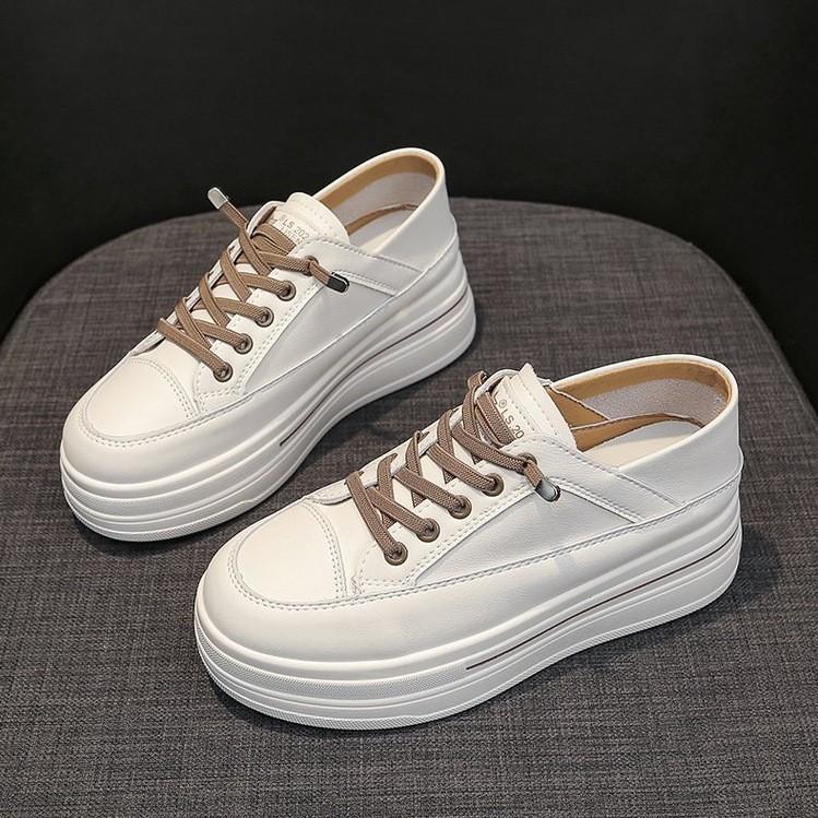 Inner Height-increasing Little White Shoes Women's Platform Spring and Autumn Muffin 2025 Summer New Orders Surge Versatile Casual One-pedal 