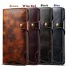 Samsung S26 Retro Genuine Leather Phone Case with Card Slot & Lanyard for S25 Ultra/S24+ Flip Cover