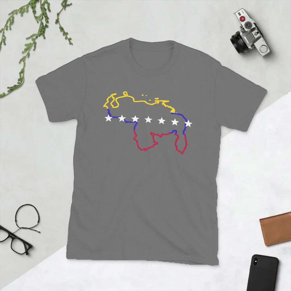 Venezuela Map 7 Stars Flag T Shirts Unisex Cotton Novelty Tshirts Crewneck Venezuelan Tees Short Sleeve Clothing Plus Size