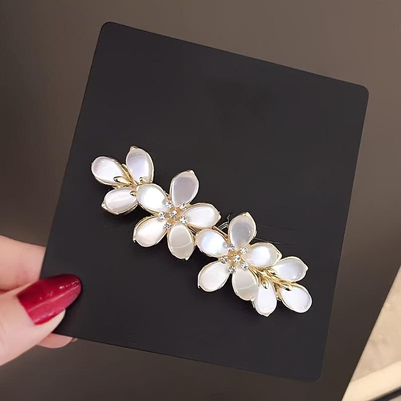 Elegant Flower Hair Clips, Horizontal Bangs Clips, Spring Hairpins, And Half-Up Hair Additions for Ponytails