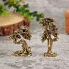 Hot 1Pc Brass Mini Welcome Pine Figurine Tree Miniature Landscape Small Bonsai Tree Statues Decorations Accessories