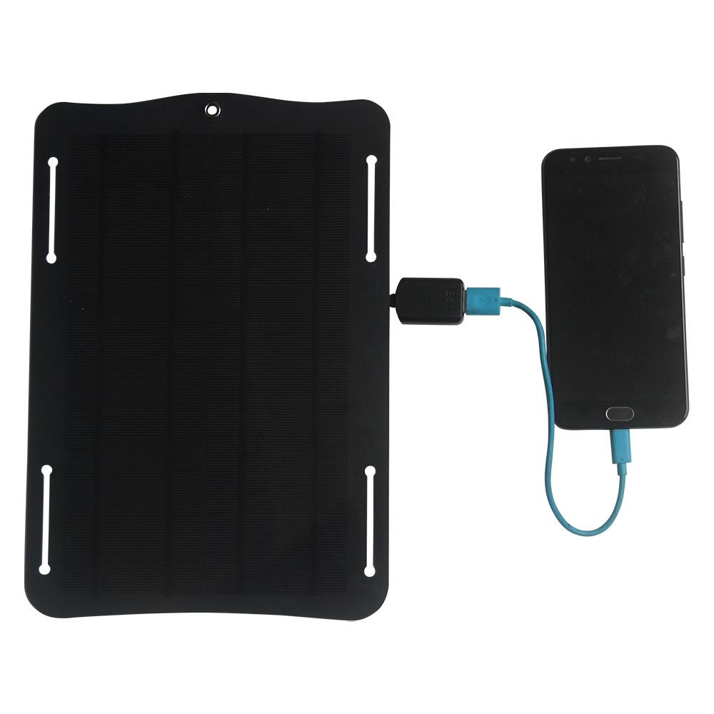 

10W 5V Solar Panel USB Output Port Outdoor Phone Fan Flashlight Charger