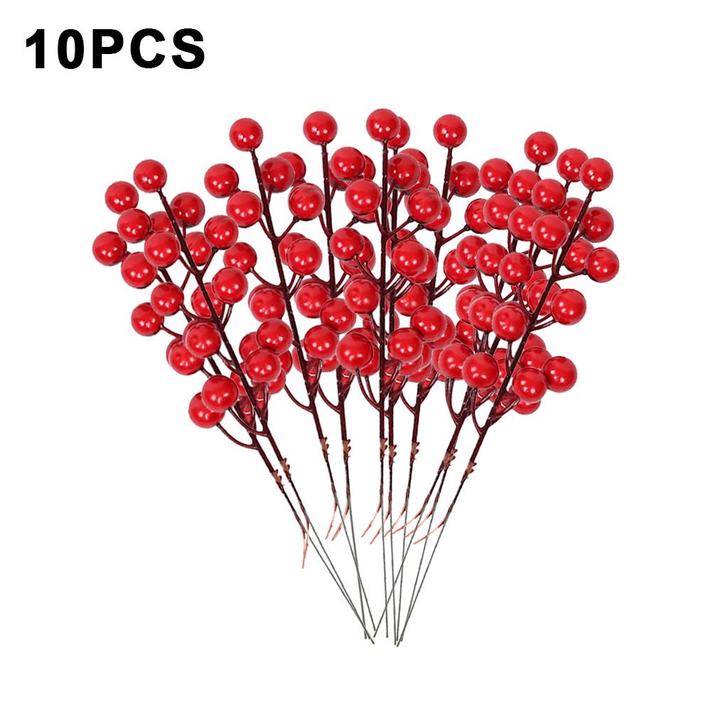 12/1 Stück Weihnachten Rote Beeren Künstliche Frucht Stechpalmenbeere Staubgefäß-Strauß Für Weihnachten Hochzeit Party Dekoration Haus DIY Bastelarbeiten