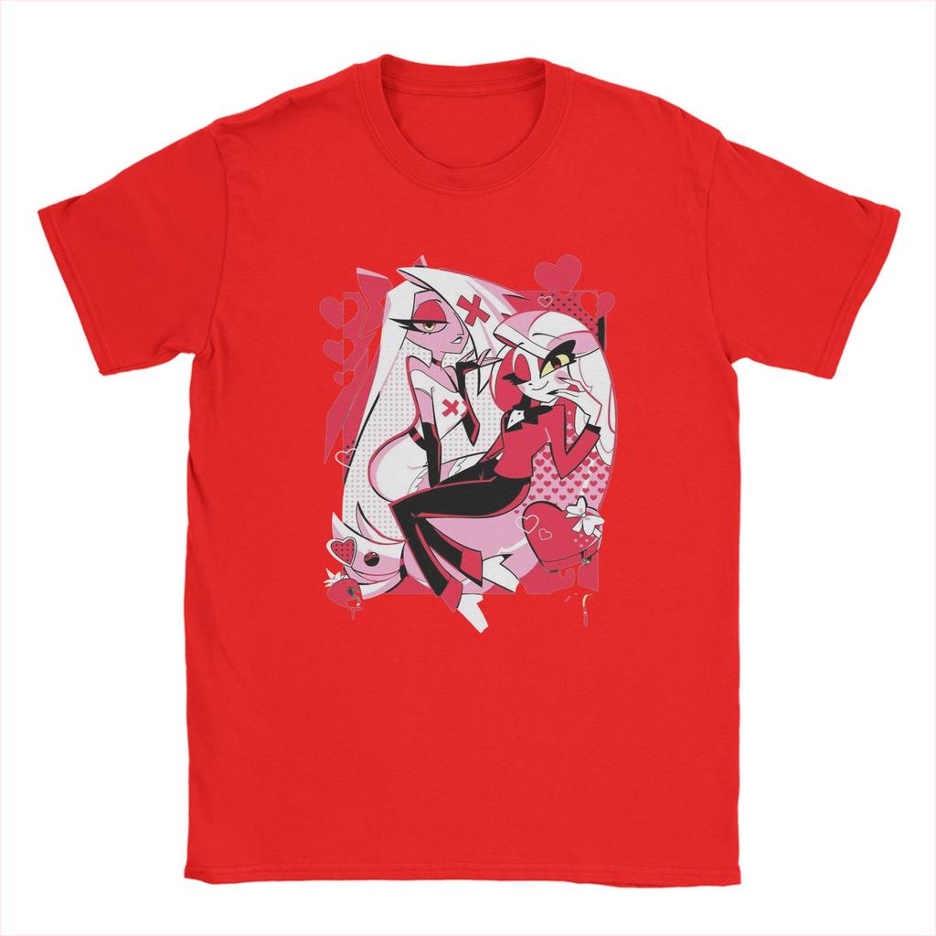 Hazbin Vaggie Men's Cotton shirt Y2k anime Graphic Tshirts Harajuku style popular street hawaiian Tshirt