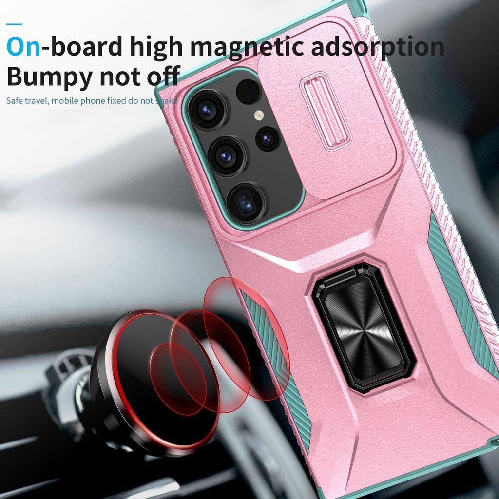 For Samsung Galaxy S24 Ultra Case Camshield Kickstand TPU+PC Anti-Slip Phone Cover