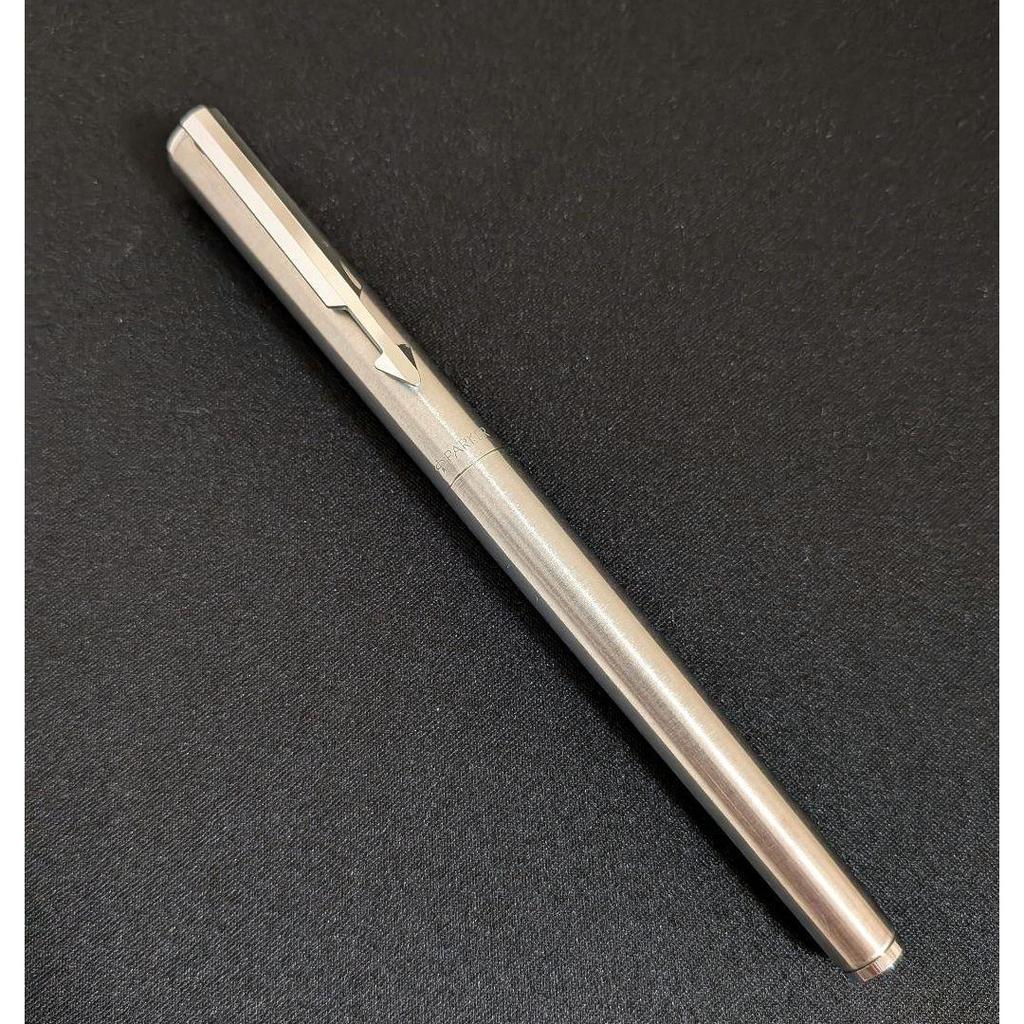 Used Genuine PARKER Fountain Pen, Stainless Steel Barrel, Retro, Vintage