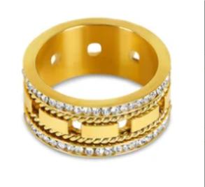 Anello Minimalista in Acciaio Inossidabile a Forma di Cuore Amore Vuoto per Donne Anelli con Zirconi Intarsiati Colore Oro Impermeabile Gioielli Moda Romantica