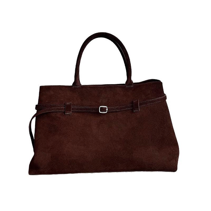 Women's Retro Suede Commuter Tote - Large Capacity Arrow Handbag for Autumn and Winter