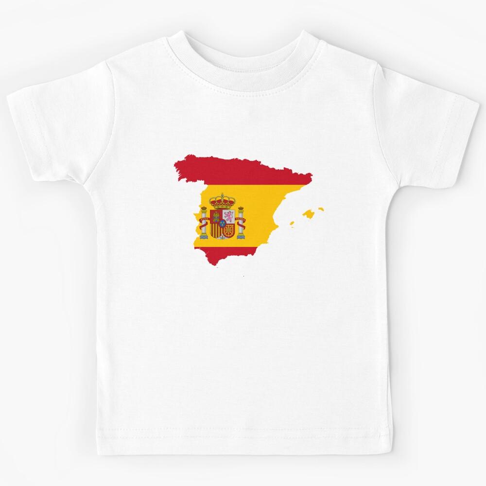 Spain Flag Map Kids T-Shirt 170