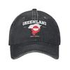 Zelenlandská vlajka a mapa Zelenlandské souřadnice Baseballové čepice Opotřebované prané čepice Vintage venkovní nastavitelný střih Snapback kšiltovka