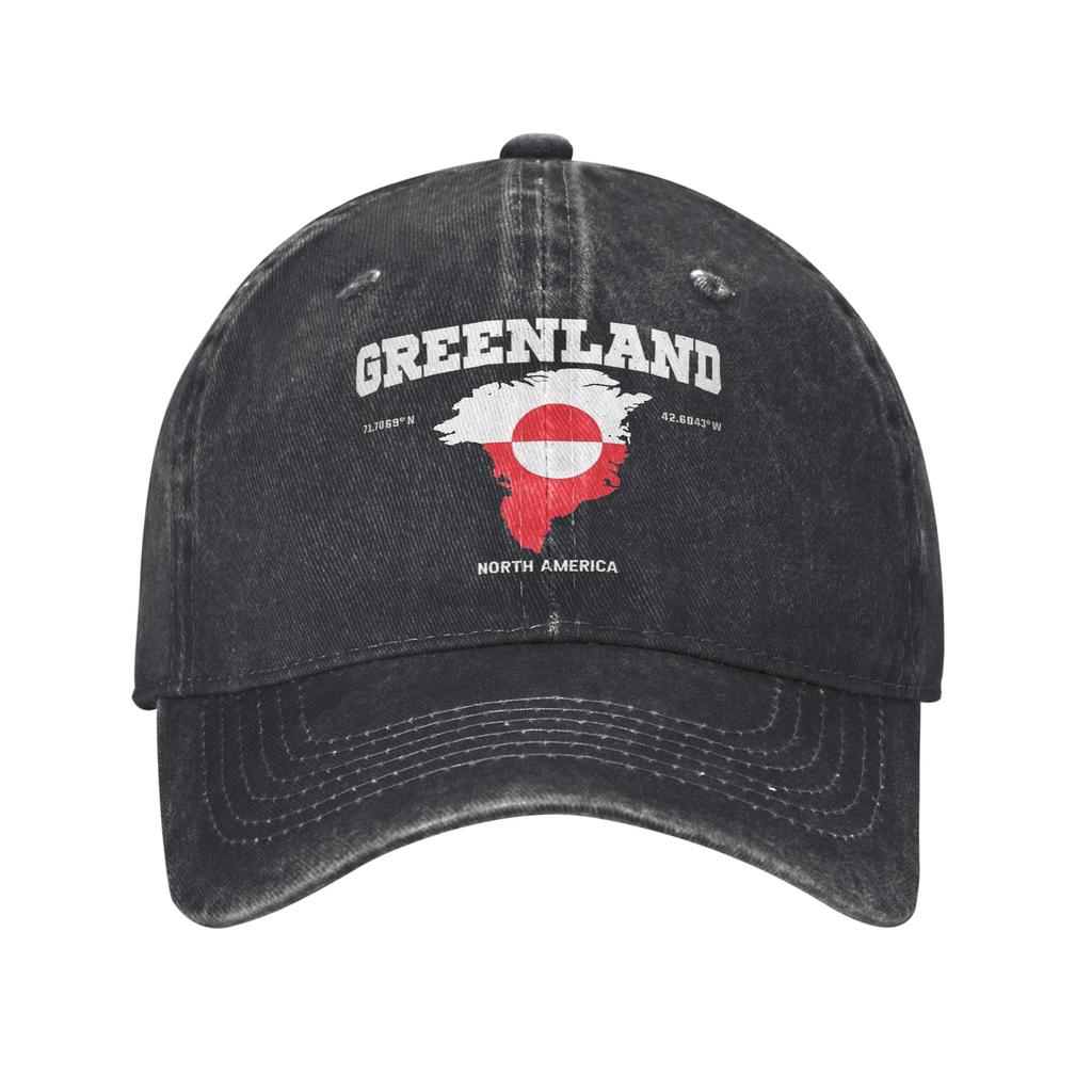 Zelenlandská vlajka a mapa Zelenlandské souřadnice Baseballové čepice Opotřebované prané čepice Vintage venkovní nastavitelný střih Snapback kšiltovka