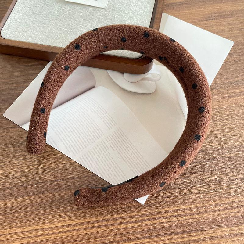 French Wool Wavy Dot Headband: Elegant & Trendy Autumn/Winter Women's Hair Accessory